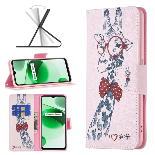 For OPPO Realme C35 Colored Drawing Pattern Leather Phone Case(Deer) - Realme Cases by buy2fix | Online Shopping UK | buy2fix
