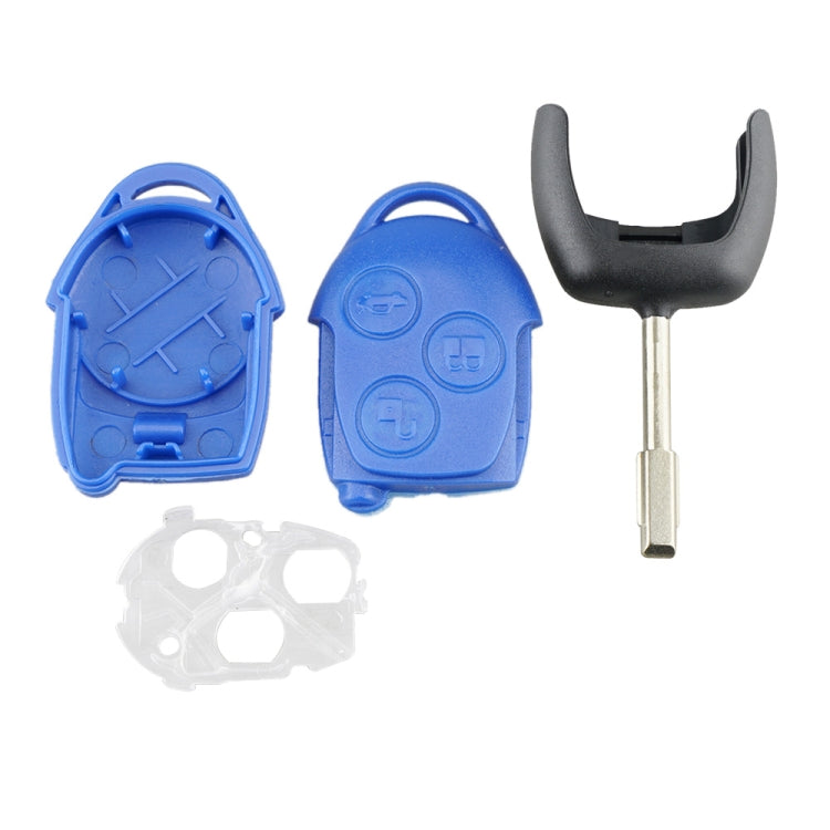 A17 Straight Car Key Shell Round Embryo Metal Embryo Length 35mm for Ford Transit 3-button - Car Key Cases by buy2fix | Online Shopping UK | buy2fix