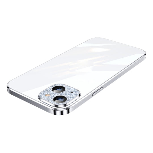 For iPhone 13 SULADA Diamond Lens Protector Plated Frosted Case(Silver)
