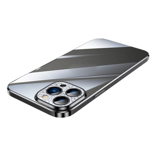 For iPhone 11 Pro Max SULADA Diamond Lens Protector Plated Frosted Case (Black)