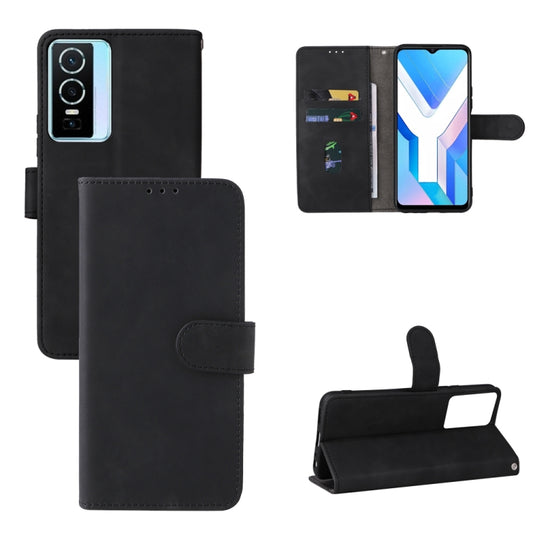 For vivo Y76 5G/Y76S 5G/Y74S Skin Feel Magnetic Flip Leather Phone Case(Black) - vivo Cases by buy2fix | Online Shopping UK | buy2fix
