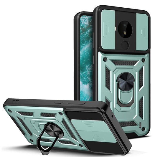 For Nokia C30 Sliding Camera Cover Design TPU+PC Phone Case(Green) - Nokia Cases by buy2fix | Online Shopping UK | buy2fix