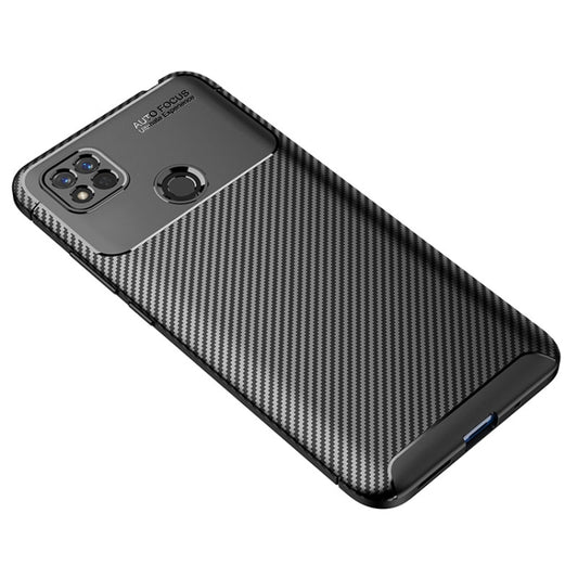 For Xiaomi Redmi 10A Carbon Fiber Texture Shockproof TPU Phone Case(Black) by buy2fix