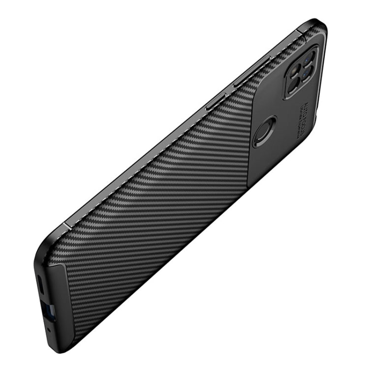 For Xiaomi Redmi 10A Carbon Fiber Texture Shockproof TPU Phone Case(Black) by buy2fix