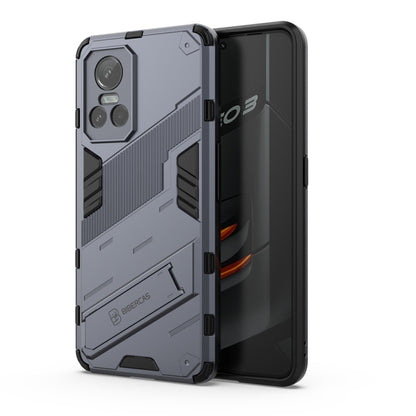 For OPPO Realme GT Neo3 5G China Punk Armor 2 in 1 PC + TPU Shockproof Phone Case with Invisible Holder(Grey) - Realme Cases by buy2fix | Online Shopping UK | buy2fix