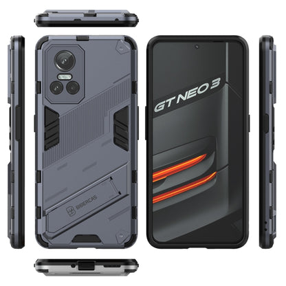 For OPPO Realme GT Neo3 5G China Punk Armor 2 in 1 PC + TPU Shockproof Phone Case with Invisible Holder(Grey) - Realme Cases by buy2fix | Online Shopping UK | buy2fix