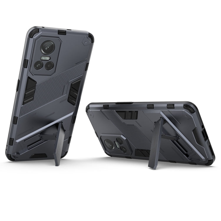 For OPPO Realme GT Neo3 5G China Punk Armor 2 in 1 PC + TPU Shockproof Phone Case with Invisible Holder(Grey) - Realme Cases by buy2fix | Online Shopping UK | buy2fix