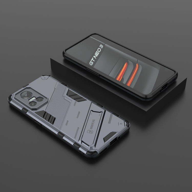 For OPPO Realme GT Neo3 5G China Punk Armor 2 in 1 PC + TPU Shockproof Phone Case with Invisible Holder(Grey) - Realme Cases by buy2fix | Online Shopping UK | buy2fix