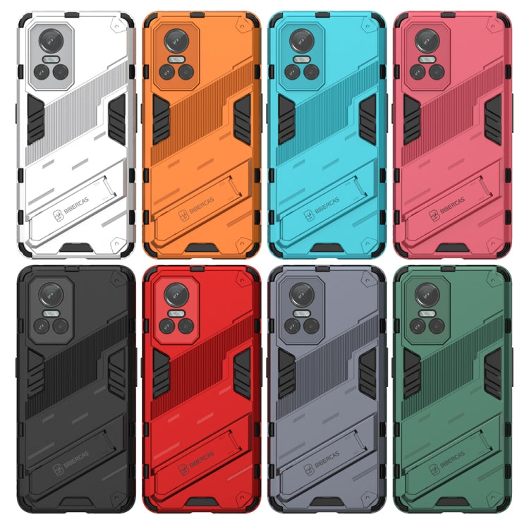 For OPPO Realme GT Neo3 5G China Punk Armor 2 in 1 PC + TPU Shockproof Phone Case with Invisible Holder(Grey) - Realme Cases by buy2fix | Online Shopping UK | buy2fix