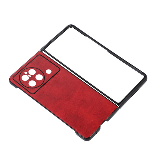 For vivo X Fold Accurate Hole Two-color Calf Texture PU Phone Case(Red) - vivo Cases by buy2fix | Online Shopping UK | buy2fix