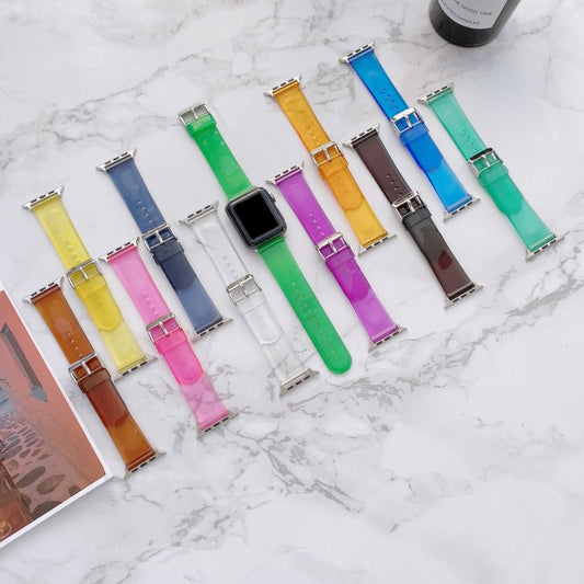 Jelly Transparent Watch Band For Apple Watch Ultra 49mm&Watch Ultra 2 49mm / Series 9&8&7 45mm / SE 3&SE 2&6&SE&5&4 44mm / 3&2&1 42mm(Transparent) - Watch Bands by buy2fix | Online Shopping UK | buy2fix