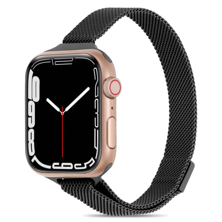 Milanese Small Waist Watch Band For Apple Watch Ultra 49mm&Watch Ultra 2 49mm / Series 9&8&7 45mm / SE 3&SE 2&6&SE&5&4 44mm / 3&2&1 42mm(Black) by buy2fix