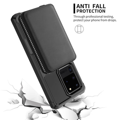 For Samsung Galaxy S20 Ultra Zipper Wallet Card Bag PU Back Phone Case(Black) by buy2fix