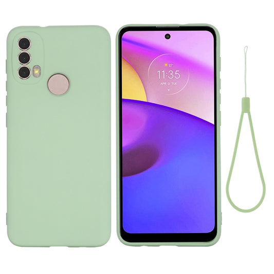 For Motorola Moto E20 / E30 / E40 Pure Color Liquid Silicone Shockproof Phone Case(Green) - Motorola Cases by buy2fix | Online Shopping UK | buy2fix