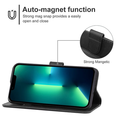 For iPhone 14 Plus Leather Phone Case  (Black) - iPhone 14 Plus Cases by buy2fix | Online Shopping UK | buy2fix