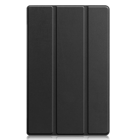 For Lenovo Tab M10 Plus 10.6 3rd Gen 2022 Custer Texture 3-Fold Holder Smart Leather Tablet Case(Black) - Lenovo by buy2fix | Online Shopping UK | buy2fix