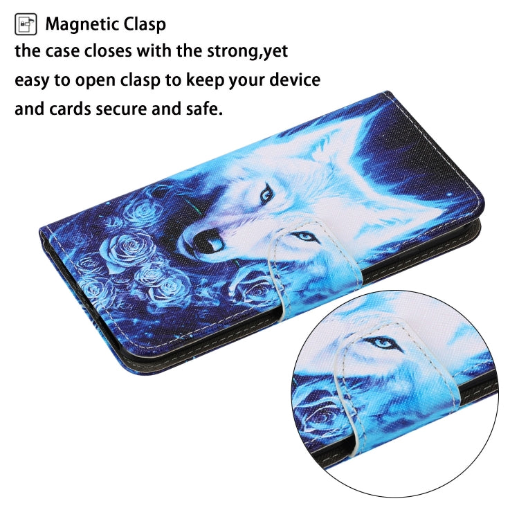 For Huawei P Smart 2021 Coloured Drawing Pattern Leather Phone Case(Rose Wolf) - Huawei Cases by buy2fix | Online Shopping UK | buy2fix