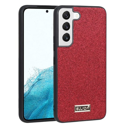 For Samsung Galaxy S22 5G SULADA Shockproof TPU + Handmade Leather Phone Case(Red)