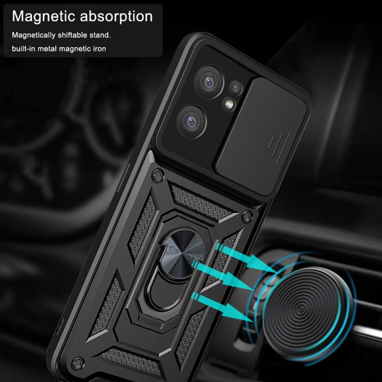 For OPPO Reno7 5G Global / Find X5 Lite Sliding Camera Cover Design TPU+PC Phone Case(Blue) - OPPO Cases by buy2fix | Online Shopping UK | buy2fix