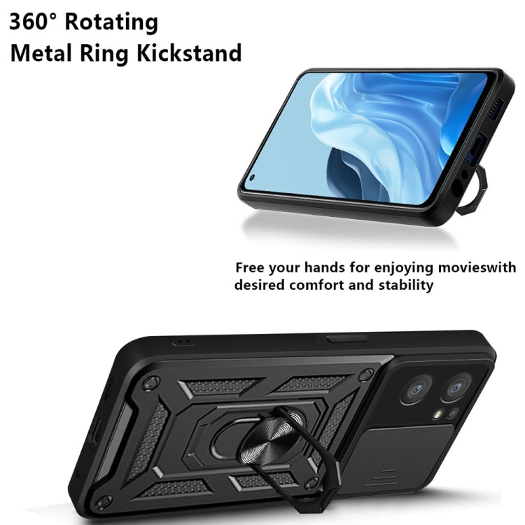 For OPPO Reno7 5G Global / Find X5 Lite Sliding Camera Cover Design TPU+PC Phone Case(Blue) - OPPO Cases by buy2fix | Online Shopping UK | buy2fix