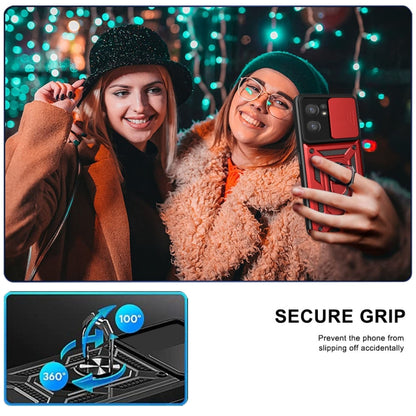 For OPPO Reno7 5G Global / Find X5 Lite Sliding Camera Cover Design TPU+PC Phone Case(Blue) - OPPO Cases by buy2fix | Online Shopping UK | buy2fix