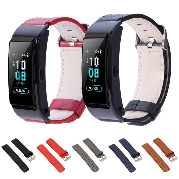 For Huawei B5 Leather Watch Band(Black) by buy2fix