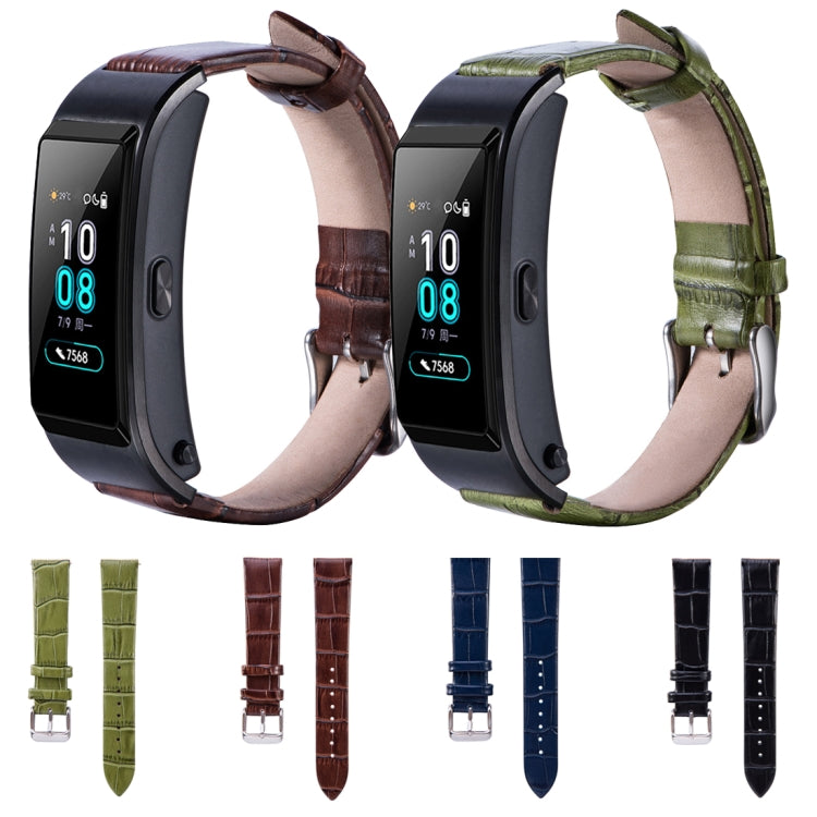 For Huawei B5 Bamboo Leather Watch Band(Coffee) by buy2fix