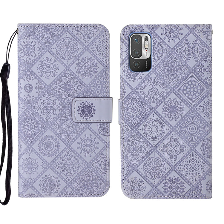 For Xiaomi Redmi Note 10 5G Ethnic Style Embossed Pattern Leather Phone Case(Purple) - Xiaomi Cases by buy2fix | Online Shopping UK | buy2fix