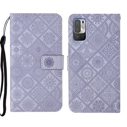 For Xiaomi Redmi Note 10 5G Ethnic Style Embossed Pattern Leather Phone Case(Purple) - Xiaomi Cases by buy2fix | Online Shopping UK | buy2fix