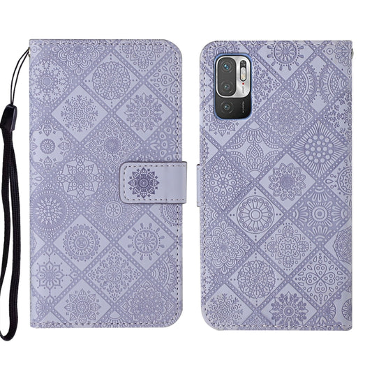 For Xiaomi Redmi Note 10 5G Ethnic Style Embossed Pattern Leather Phone Case(Purple) - Xiaomi Cases by buy2fix | Online Shopping UK | buy2fix