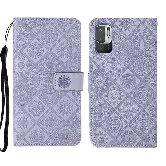 For Xiaomi Redmi Note 10 5G Ethnic Style Embossed Pattern Leather Phone Case(Purple)
