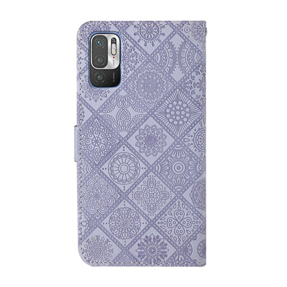 For Xiaomi Redmi Note 10 5G Ethnic Style Embossed Pattern Leather Phone Case(Purple) - Xiaomi Cases by buy2fix | Online Shopping UK | buy2fix