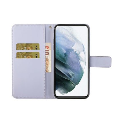 For OPPO A54 Ethnic Style Embossed Pattern Leather Phone Case(Purple) - OPPO Cases by buy2fix | Online Shopping UK | buy2fix
