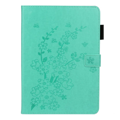 For iPad Pro 11 inch 2020 / 2018 Embossed Plum Bossom Pattern Smart Leather Tablet Case(Green) - iPad Pro 11 (2020) Cases by buy2fix | Online Shopping UK | buy2fix