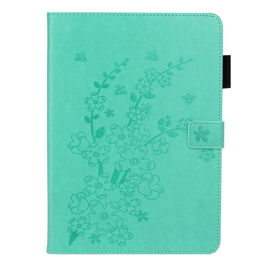 For iPad Pro 11 inch 2020 / 2018 Embossed Plum Bossom Pattern Smart Leather Tablet Case(Green) - iPad Pro 11 (2020) Cases by buy2fix | Online Shopping UK | buy2fix