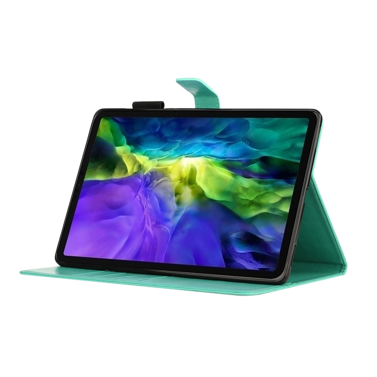 For iPad Pro 11 inch 2020 / 2018 Embossed Plum Bossom Pattern Smart Leather Tablet Case(Green) - iPad Pro 11 (2020) Cases by buy2fix | Online Shopping UK | buy2fix