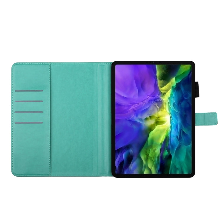 For iPad Pro 11 inch 2020 / 2018 Embossed Plum Bossom Pattern Smart Leather Tablet Case(Green) - iPad Pro 11 (2020) Cases by buy2fix | Online Shopping UK | buy2fix