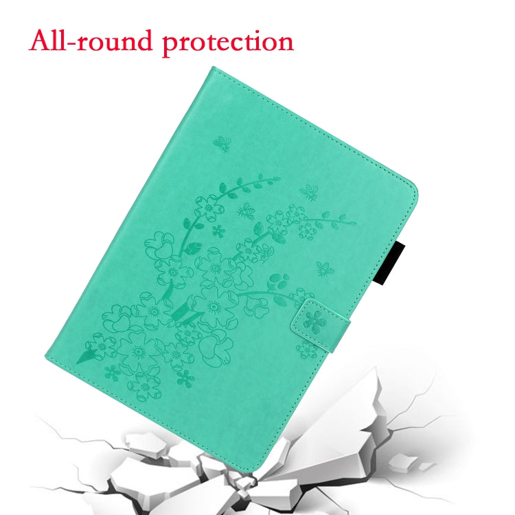 For iPad Pro 11 inch 2020 / 2018 Embossed Plum Bossom Pattern Smart Leather Tablet Case(Green) - iPad Pro 11 (2020) Cases by buy2fix | Online Shopping UK | buy2fix