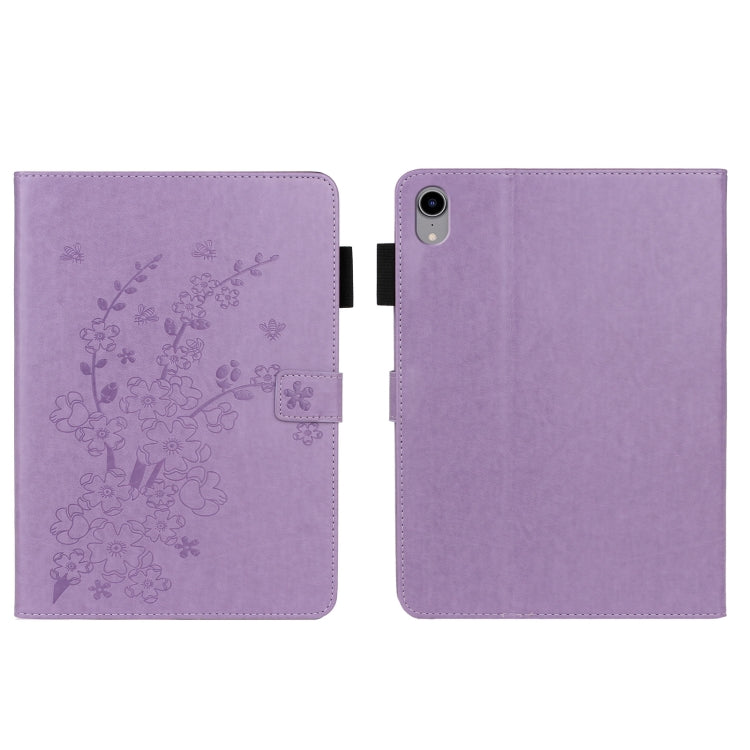For iPad mini 2024 / mini 6 Embossed Plum Bossom Pattern Smart Leather Tablet Case(Purple) - iPad mini 6 Cases by buy2fix | Online Shopping UK | buy2fix