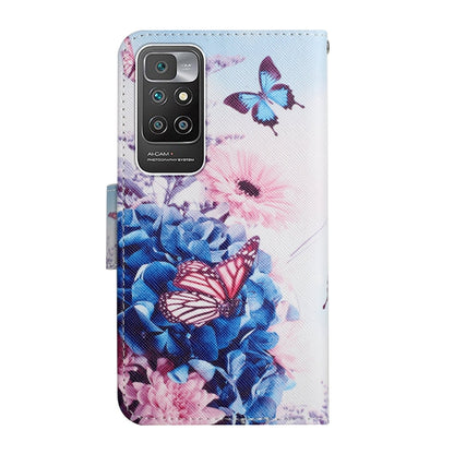 For Xiaomi Redmi 10 Painted Pattern Flip Leather Phone Case(Purple Butterfly) - Xiaomi Cases by buy2fix | Online Shopping UK | buy2fix