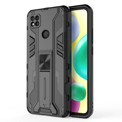 For Xiaomi Redmi 10A Supersonic PC + TPU Shock-proof Phone Case with Holder(Black) - Xiaomi Cases by buy2fix | Online Shopping UK | buy2fix
