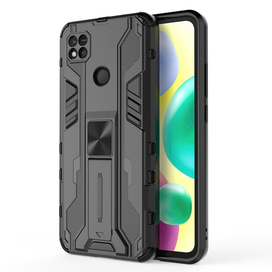 For Xiaomi Redmi 10A Supersonic PC + TPU Shock-proof Phone Case with Holder(Black) - Xiaomi Cases by buy2fix | Online Shopping UK | buy2fix