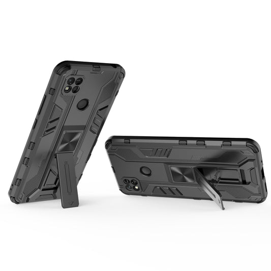 For Xiaomi Redmi 10A Supersonic PC + TPU Shock-proof Phone Case with Holder(Black) - Xiaomi Cases by buy2fix | Online Shopping UK | buy2fix