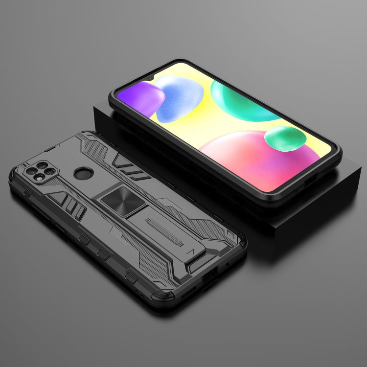 For Xiaomi Redmi 10A Supersonic PC + TPU Shock-proof Phone Case with Holder(Black) - Xiaomi Cases by buy2fix | Online Shopping UK | buy2fix