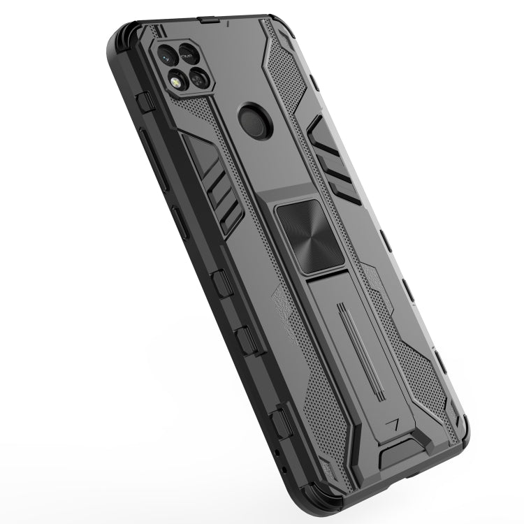 For Xiaomi Redmi 10A Supersonic PC + TPU Shock-proof Phone Case with Holder(Black) - Xiaomi Cases by buy2fix | Online Shopping UK | buy2fix