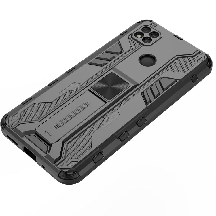 For Xiaomi Redmi 10A Supersonic PC + TPU Shock-proof Phone Case with Holder(Black) - Xiaomi Cases by buy2fix | Online Shopping UK | buy2fix