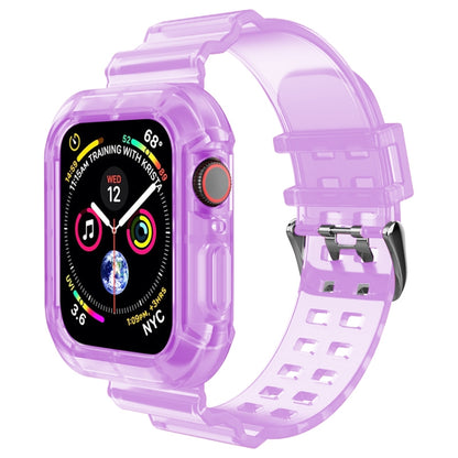 Transparent Watch Band For Apple Watch Series 9&8&7 41mm / SE 3&SE 2&6&SE&5&4 40mm / 3&2&1 38mm(Transparent Purple) by buy2fix