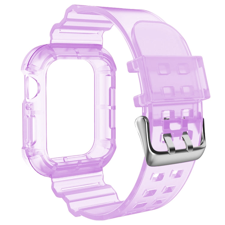Transparent Watch Band For Apple Watch Series 9&8&7 41mm / SE 3&SE 2&6&SE&5&4 40mm / 3&2&1 38mm(Transparent Purple) by buy2fix