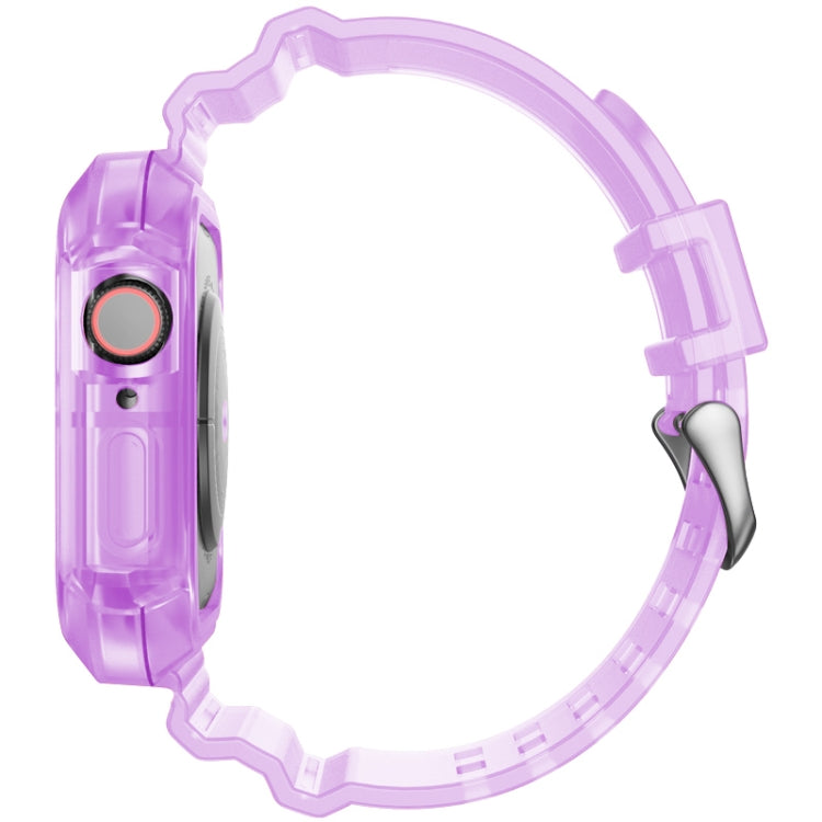 Transparent Watch Band For Apple Watch Series 9&8&7 41mm / SE 3&SE 2&6&SE&5&4 40mm / 3&2&1 38mm(Transparent Purple) by buy2fix