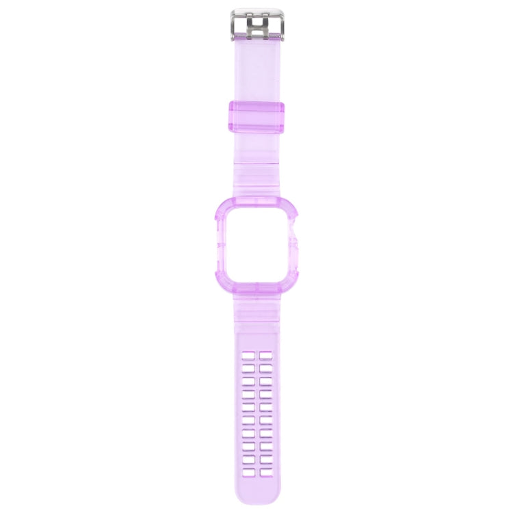 Transparent Watch Band For Apple Watch Series 9&8&7 41mm / SE 3&SE 2&6&SE&5&4 40mm / 3&2&1 38mm(Transparent Purple) by buy2fix